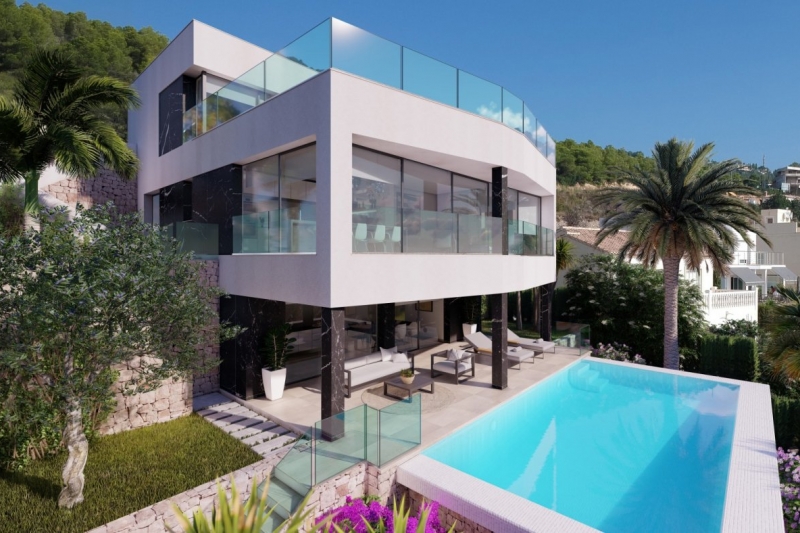 Moderne Luxusvilla zum Verkauf in Calpe mit Panorama-Meerblick